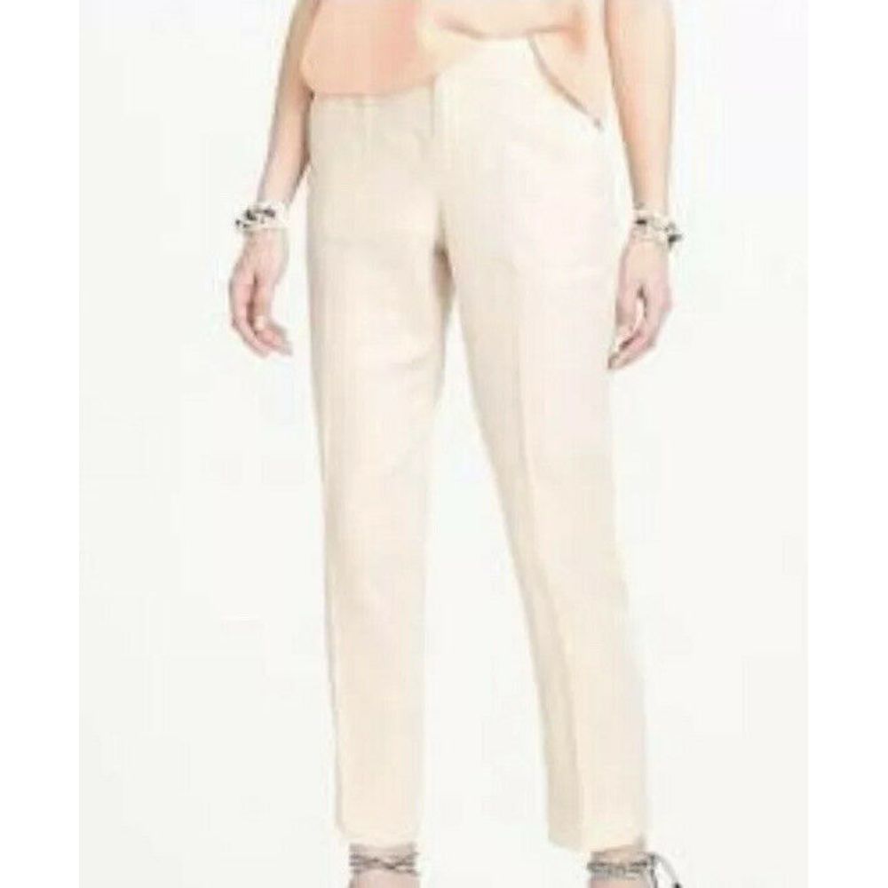 J. Crew Garden Gold Tapered Slim Leg Linen Pants